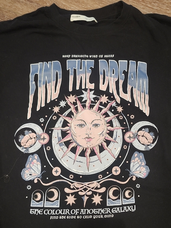 Pull&Bear Tops - Pull&Bear Black Moon Stars Dream Graphic Tee Boho Fairy 100% Cotton Tarot Indie